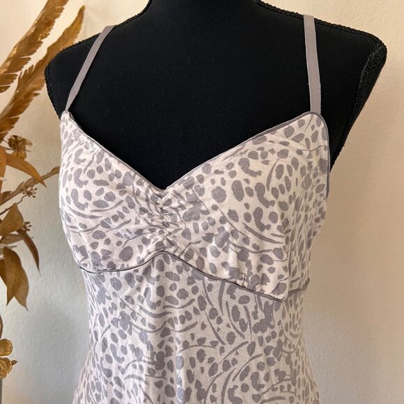 Y2K Babydoll Leopard Polka Dot Gray & White Cami Mini Dress M - Picture 2 of 8